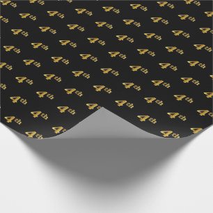 Papier Cadeau Black, Faux Gold 4e (quatrième) événement