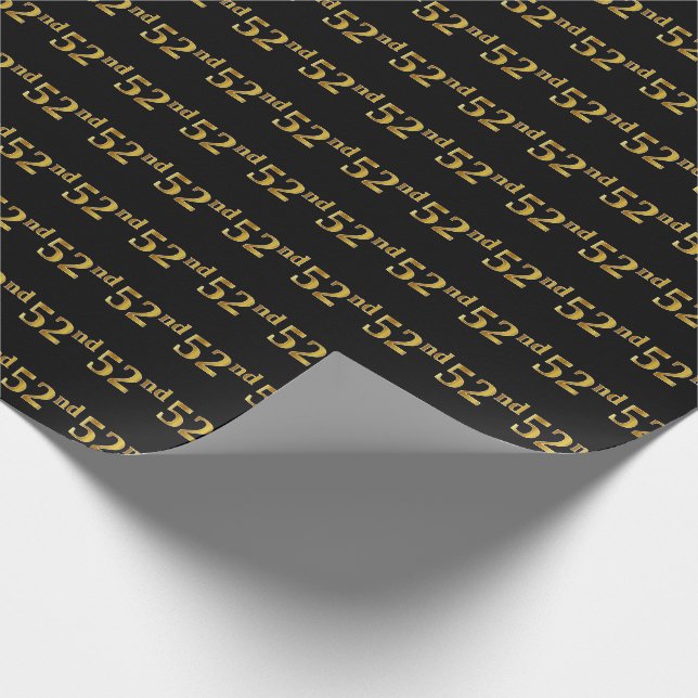 Papier Cadeau Black, Faux Gold 52e (Cinquante-deuxième) (Coin)