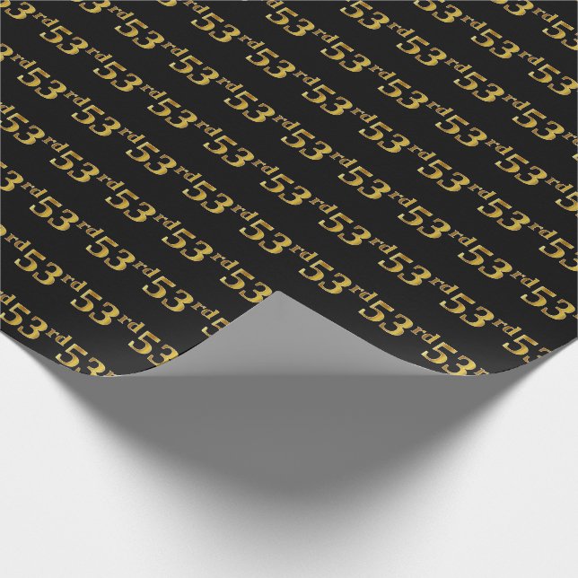 Papier Cadeau Black, Faux Gold 53e (Cinquante-troisième) (Coin)