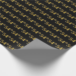 Papier Cadeau Black, Faux Gold 54e (Cinquante-quatrième)