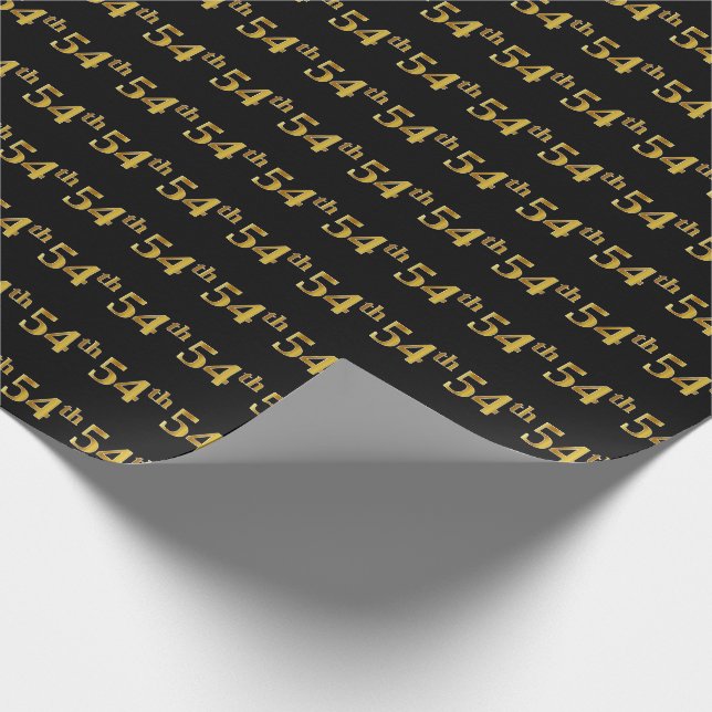 Papier Cadeau Black, Faux Gold 54e (Cinquante-quatrième) (Coin)