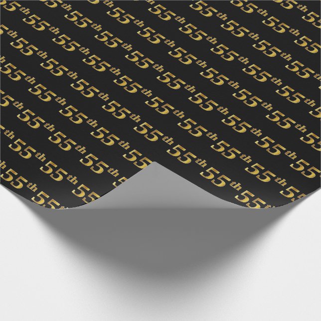 Papier Cadeau Black, Faux Gold 55e (Cinquante-cinquième) (Coin)