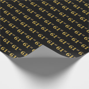 Papier Cadeau Black, Faux Gold 61e (Soixante et unième)