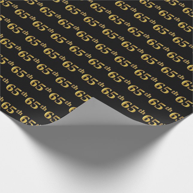 Papier Cadeau Black, Faux Gold 65e (Soixante-cinquième) (Coin)