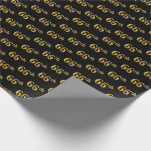 Papier Cadeau Black, Faux Gold 66e (Soixante-sixième)