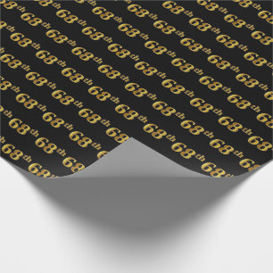 Papier Cadeau Black, Faux Gold 68e (Soixante-huitième)