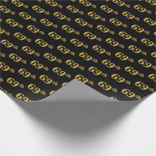 Papier Cadeau Black, Faux Gold 69e (Soixante-neuvième)