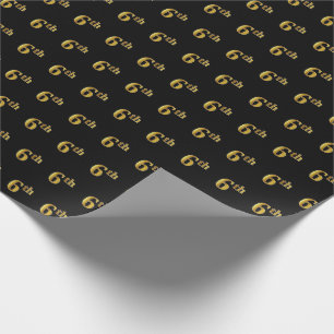 Papier Cadeau Black, Faux Gold 6e (Sixième) événement