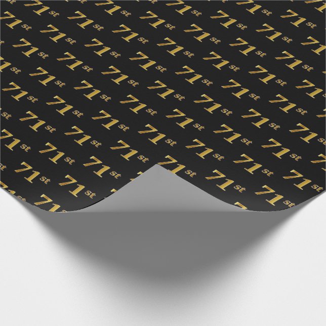 Papier Cadeau Black, Faux Gold 71e (Soixante-et-onze) (Coin)