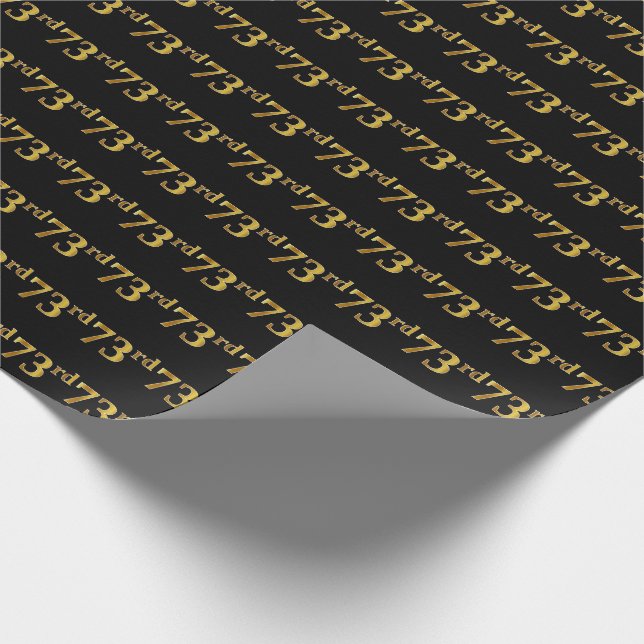 Papier Cadeau Black, Faux Gold 73e (Soixante-treizième) (Coin)