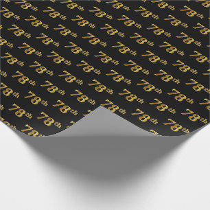 Papier Cadeau Black, Faux Gold 78e (Soixante-dix-huitième)