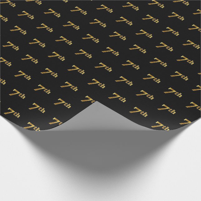 Papier Cadeau Black, Faux Gold 7e (Septième) (Coin)