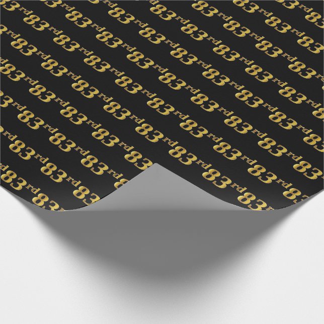 Papier Cadeau Black, Faux Gold 83e (Quatre-vingt-troisième) (Coin)