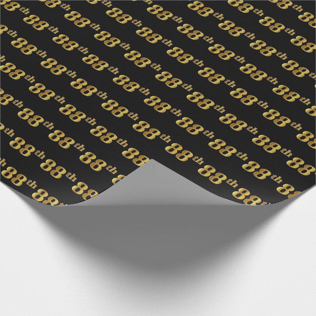 Papier Cadeau Black, Faux Gold 88e (Quatre-vingt-huitième) (Coin)