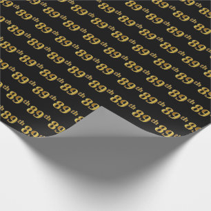 Papier Cadeau Black, Faux Gold 89e (Quatre-Vingt-Neuvième)