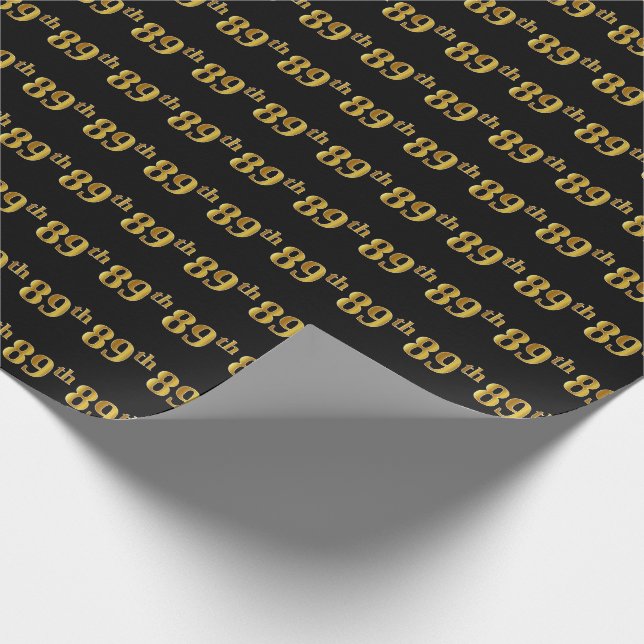 Papier Cadeau Black, Faux Gold 89e (Quatre-Vingt-Neuvième) (Coin)