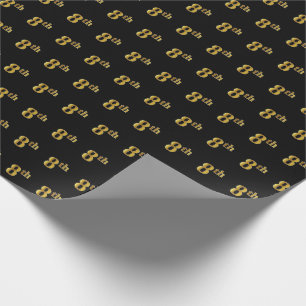 Papier Cadeau Black, Faux Gold 8e (Huitième)