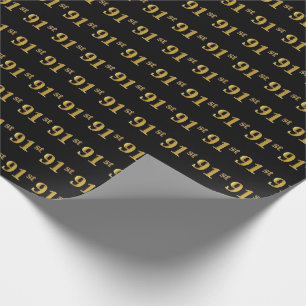 Papier Cadeau Black, Faux Gold 91st (Quatre-vingt-onze)