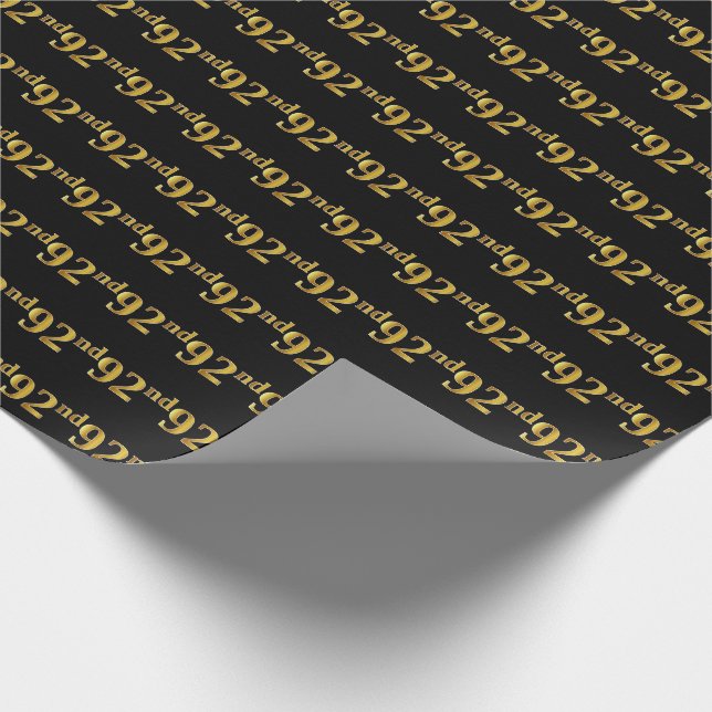 Papier Cadeau Black, Faux Gold 92e (Quatre-vingt-dix-deuxième) (Coin)