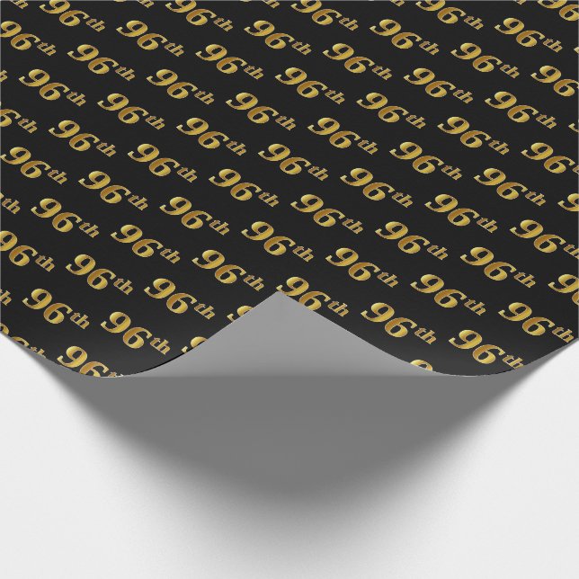 Papier Cadeau Black, Faux Gold 96e (Quatre-vingt-seizième) (Coin)