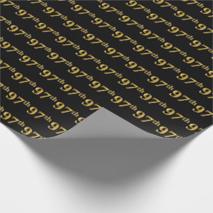 Papier Cadeau Black, Faux Gold 97e (Quatre-vingt-dix-septième)