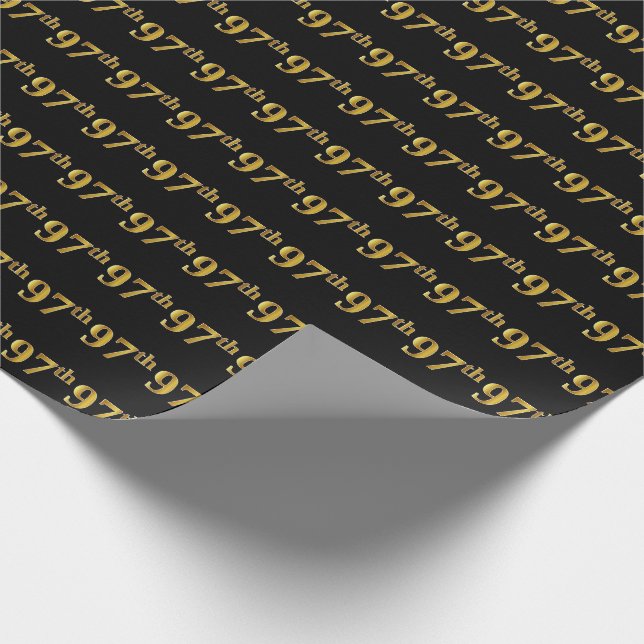 Papier Cadeau Black, Faux Gold 97e (Quatre-vingt-dix-septième) (Coin)