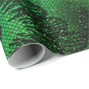 Papier Cadeau Black Glam Floral dentelle Tropical Vert Aquatique