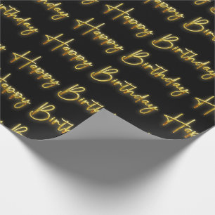 Papier Cadeau Black & Gold Joyeux anniversaire