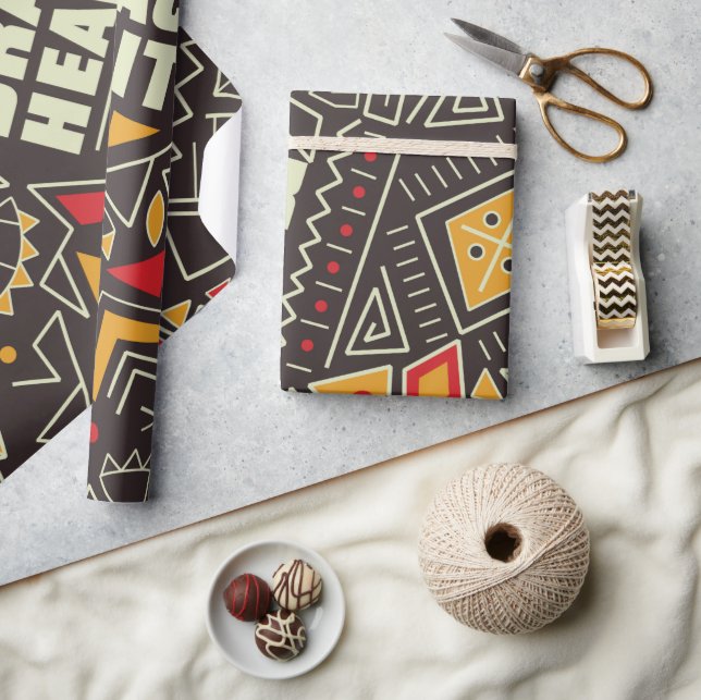Papier Cadeau Black History Pride - Brave Heart Géométrique (Artisanat)