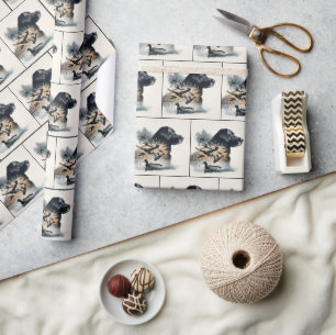 Papier Cadeau Black Labarador Retriever et Mallard Ducks