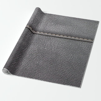 Papier Cadeau Black leather stitched with white stitching
