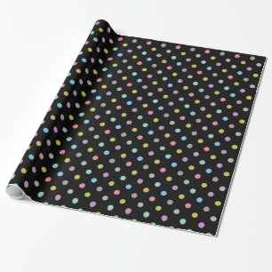 Papier Cadeau Black Pastel Spot ÉLÉGANT ANNIVERSAIRE MARIAGE WRA