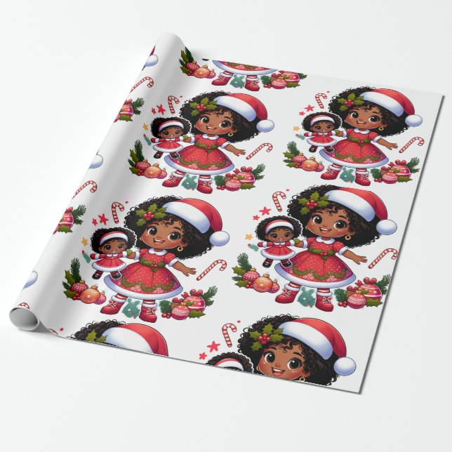 Papier Cadeau Black People Envelopper le papier - Une fille et s (Déroulé)