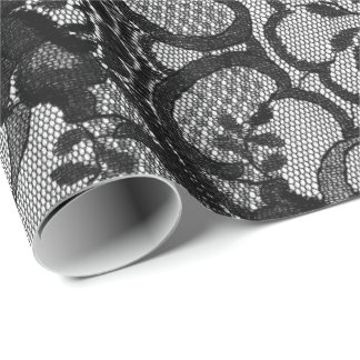 Papier Cadeau Black Royal Vintage Floral Vintage dentelle