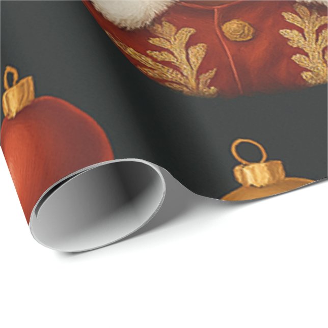 Papier Cadeau Black Santa Roll (Coin rond)