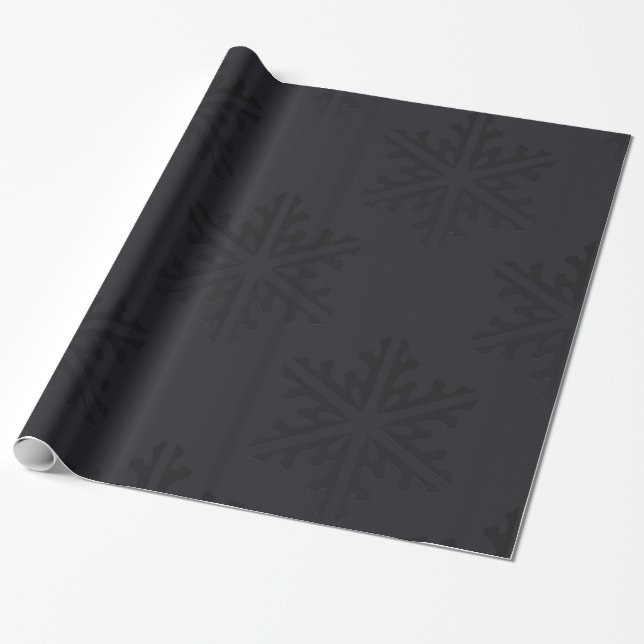 Papier Cadeau Black Snowflakes Noël Chic et tendance (Déroulé)