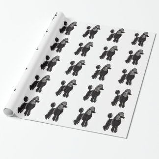 Papier Cadeau Black Standard Poodles Wrapping Paper