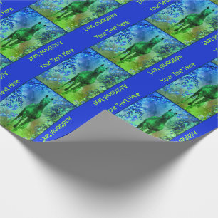 Papier Cadeau Black Unicorn Horse Imaginaire Art Personnalisé