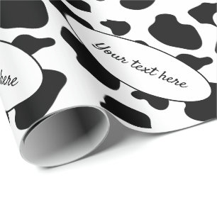 Papier Cadeau Black vache taches motif poster de animal personna