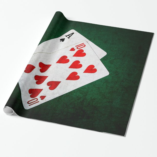 Papier Cadeau Blackjack 21 point - As, Ten (Déroulé)