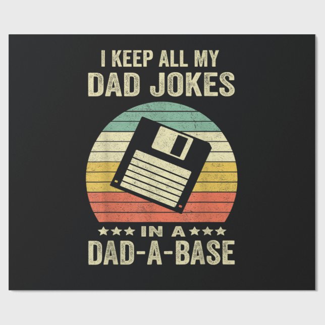Papier Cadeau Blagues drôles de papa pour hommes dans dad-a-Base (Plat)