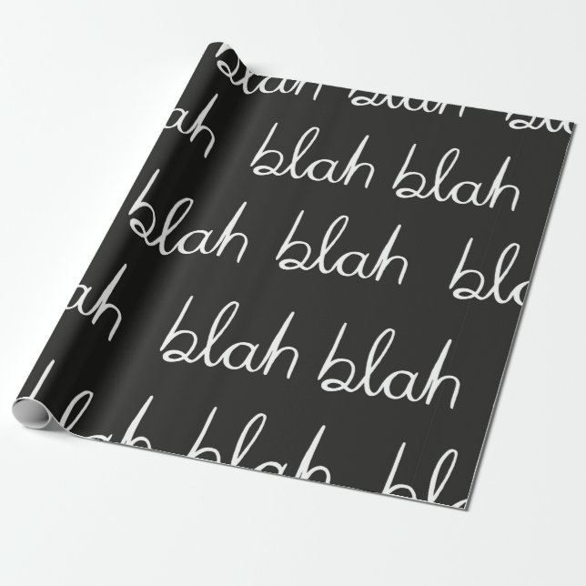 Papier Cadeau Blah bla motif sans couture.  (Déroulé)