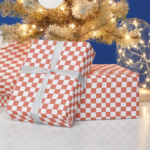 Papier Cadeau Blanc avec style carré en terre cuite