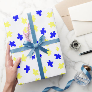Papier Cadeau Blanc bleu Abstrait