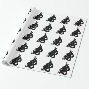 Papier Cadeau Blanc de théâtre de comédie et de tragédie