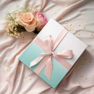 Papier Cadeau Blanc et dégradé de sarcelle