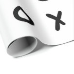 Papier Cadeau Blanc et noir X O XO X&O's Trendy Cute<br><div class="desc">papier d'emballage personnalisé</div>
