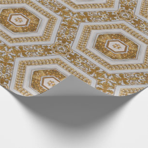 Papier Cadeau Blanc et Or