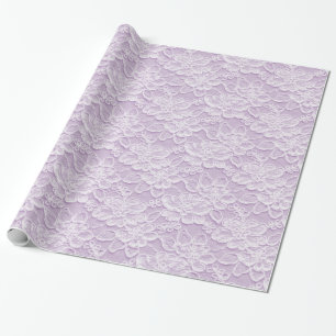 Papier Cadeau Blanc et texture de dentelle de lavande