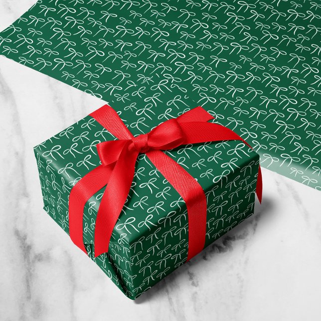 Papier Cadeau Blanc et vert Motif de fenêtres simples (Créateur téléchargé)